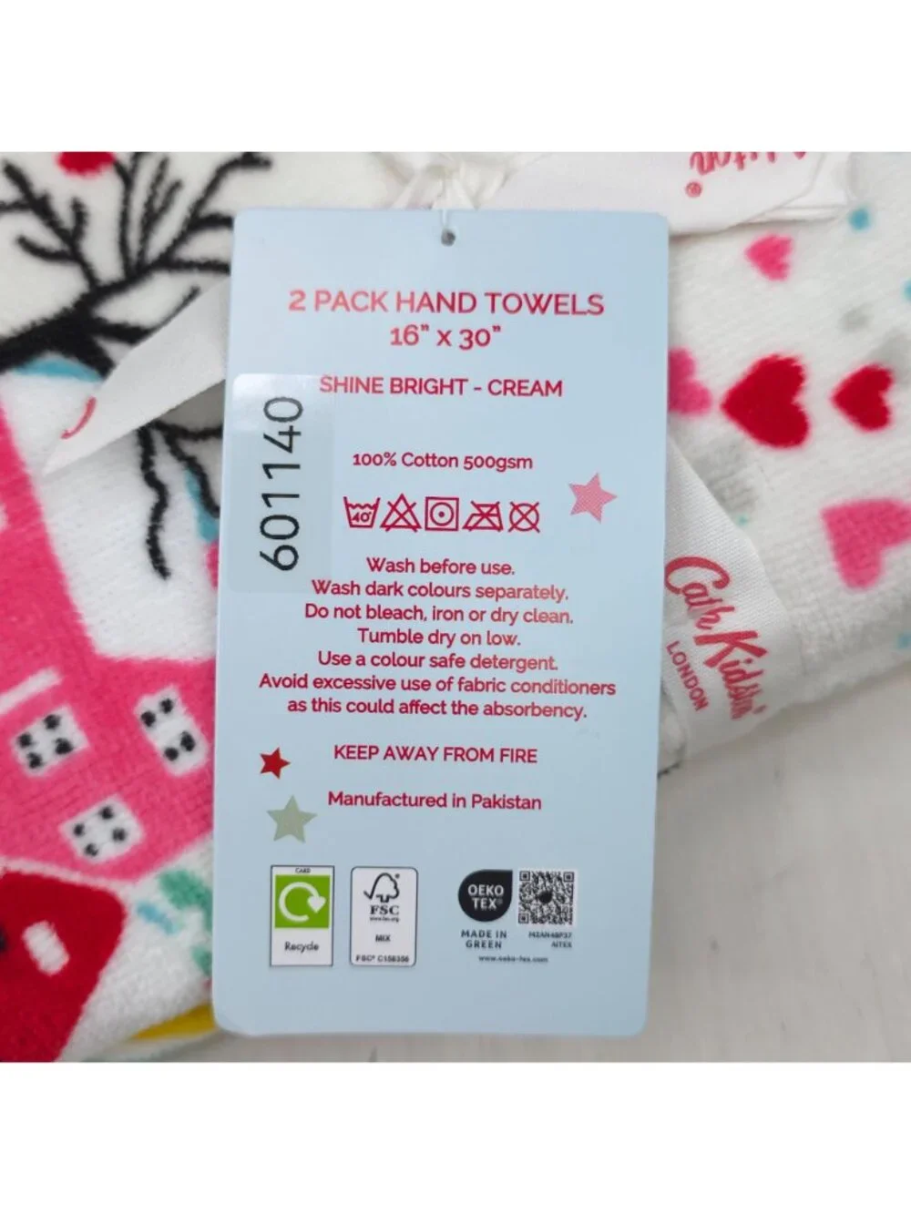 Cath Kidston 2 Pack Hand Towels Shine Bright Winter Village Holiday Christmas